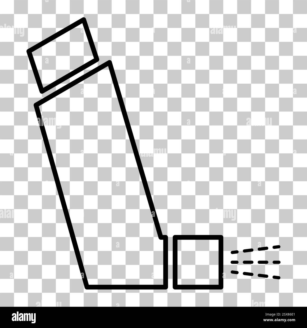 Icona disegno inalatore asma, segno medico di assistenza sanitaria, illustrazione vettoriale grafica . Illustrazione Vettoriale