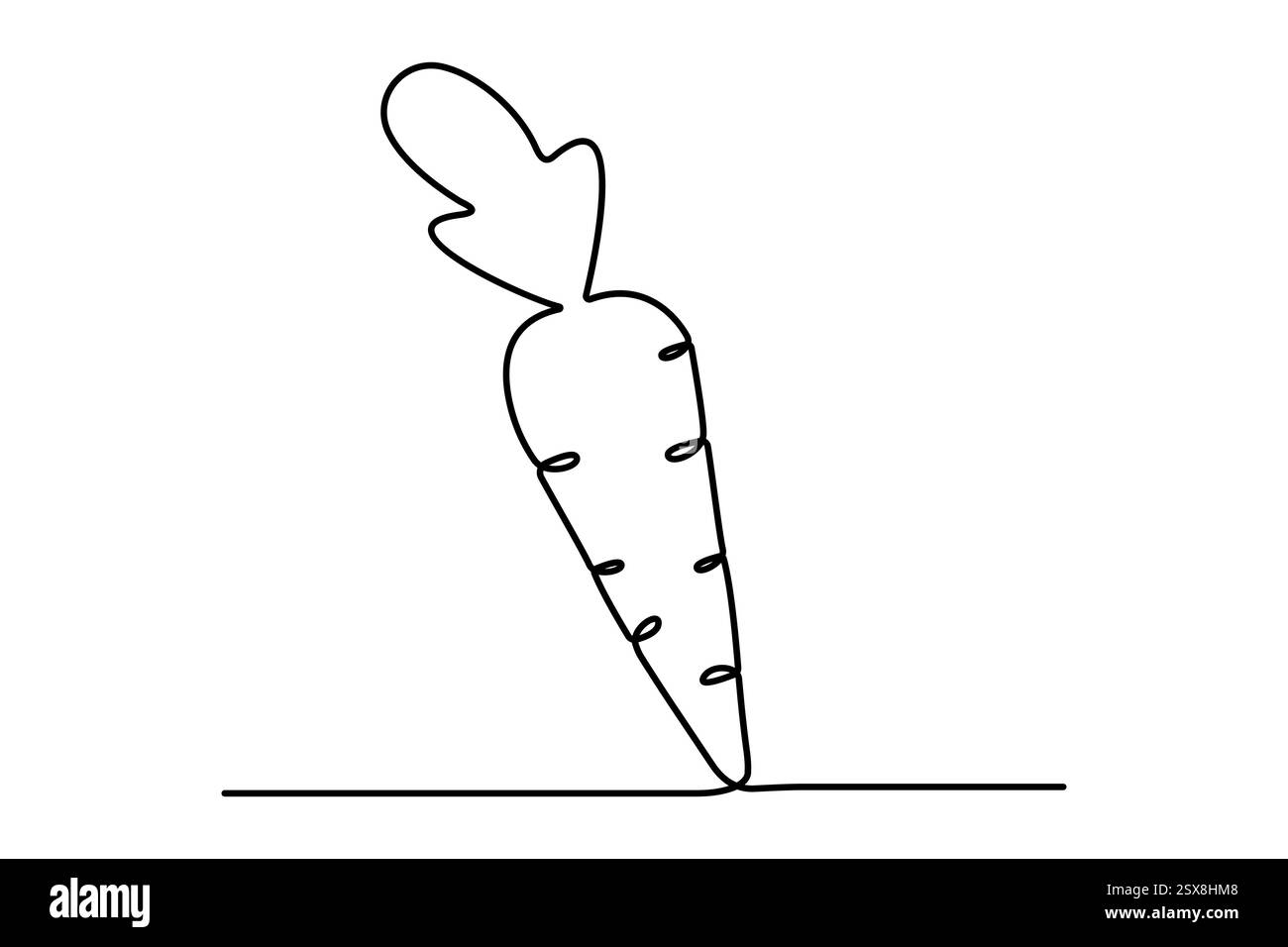 Disegno grafico a una linea continua di carota di disegno vettoriale di contorno isolato Illustrazione Vettoriale
