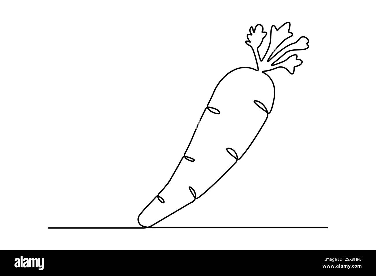 Disegno grafico a una linea continua di carota di disegno vettoriale di contorno isolato Illustrazione Vettoriale