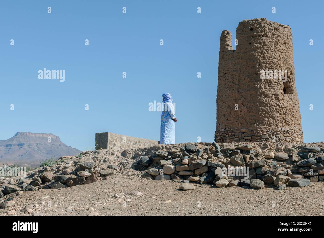 Djbel Bouzeroual è una montagna del Marocco, vicino Zagora. Foto Stock