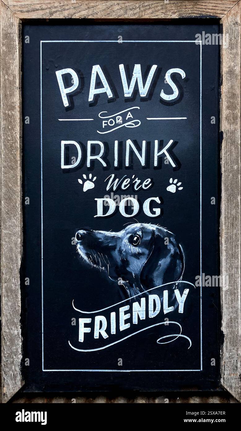 Cartello per cani. Inghilterra Regno Unito Foto Stock
