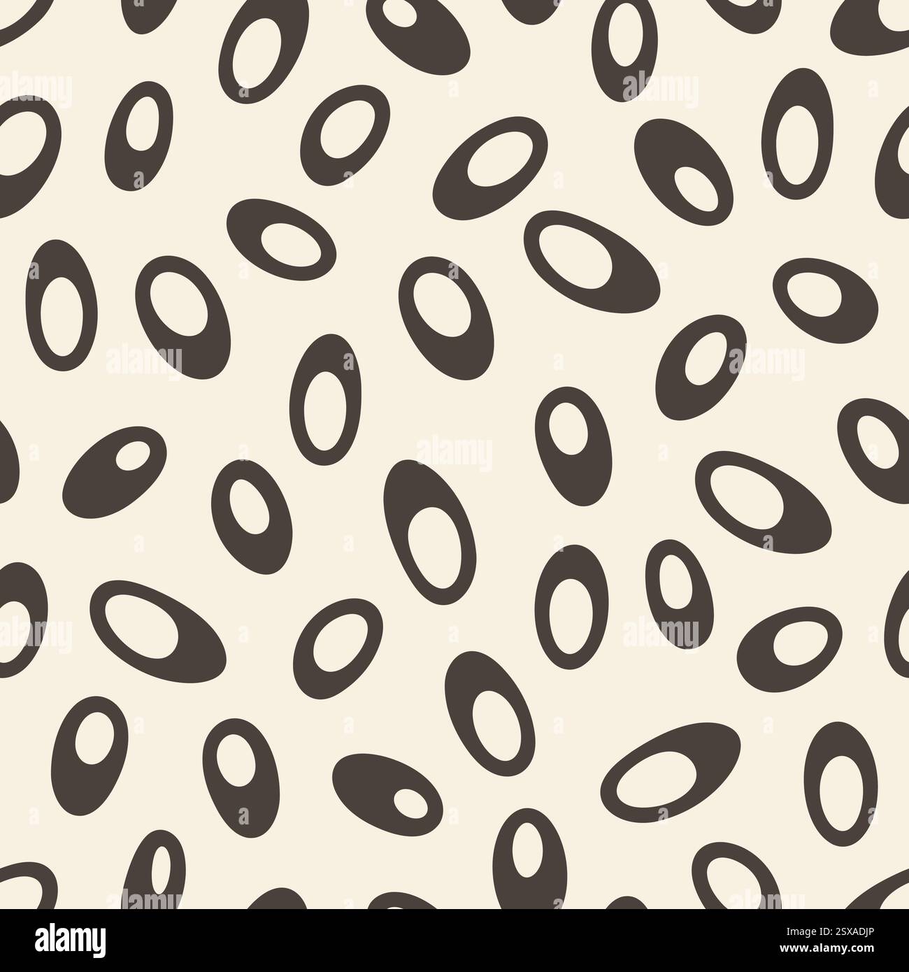 Modello astratto e organico con forme ovali divertenti e disegnate a mano. Illustrazione Vettoriale