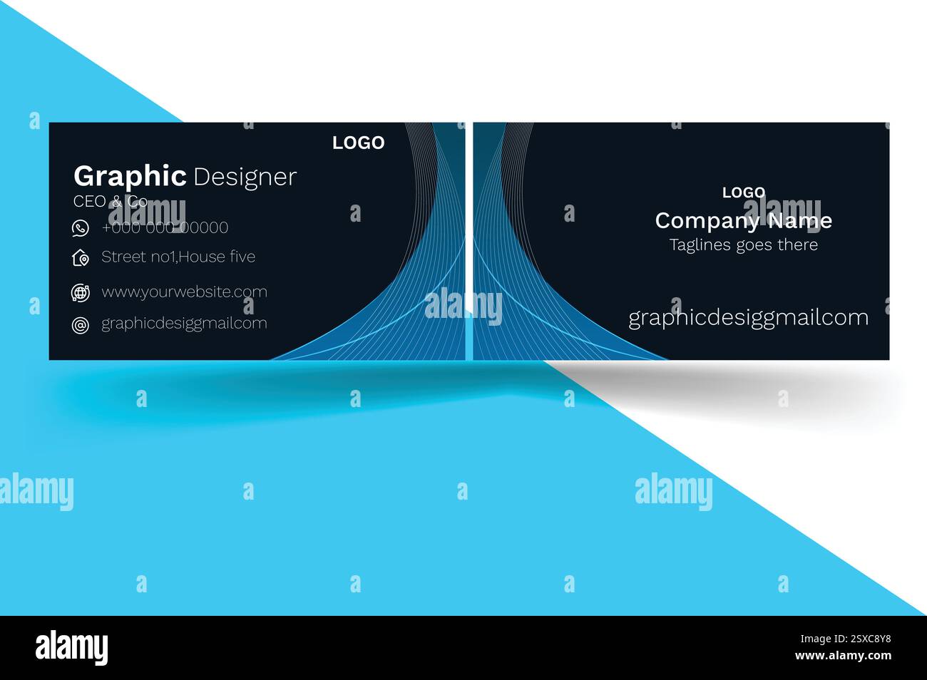Nuovo design dei biglietti da visita Illustrazione Vettoriale