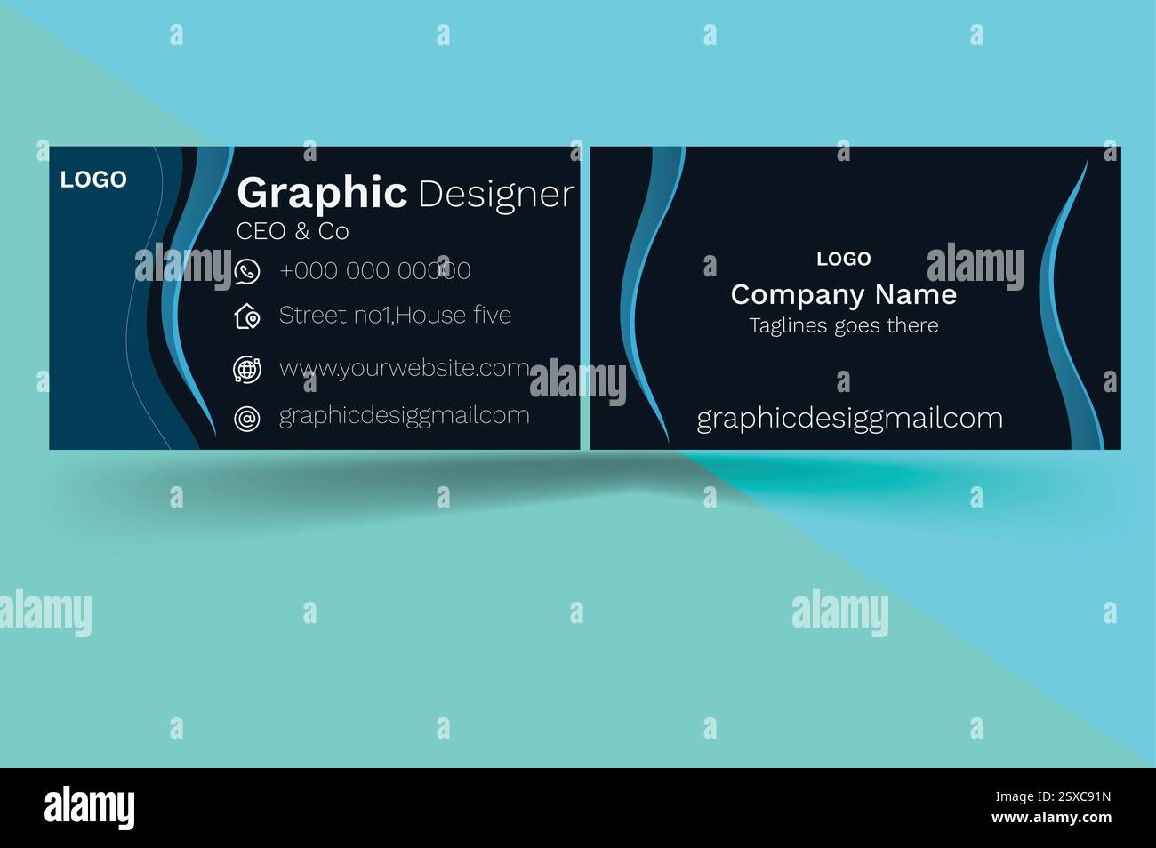 Nuovo design dei biglietti da visita Illustrazione Vettoriale