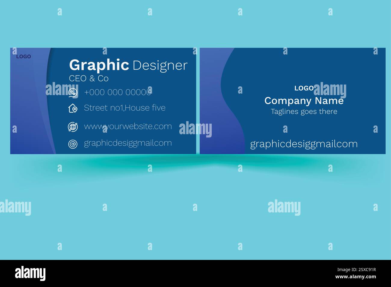 Nuovo design dei biglietti da visita Illustrazione Vettoriale