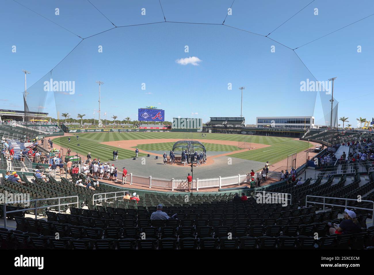 North Port, Florida USA; Un'immagine generale del campo prima di una partita di allenamento primaverile della MLB tra gli Atlanta Braves e i Tampa Bay Rays il giorno domenica 23 febbraio 2025 al CoolToday Park. I raggi hanno battuto i Braves 4-2. (Kim Hukari/immagine dello sport) Foto Stock