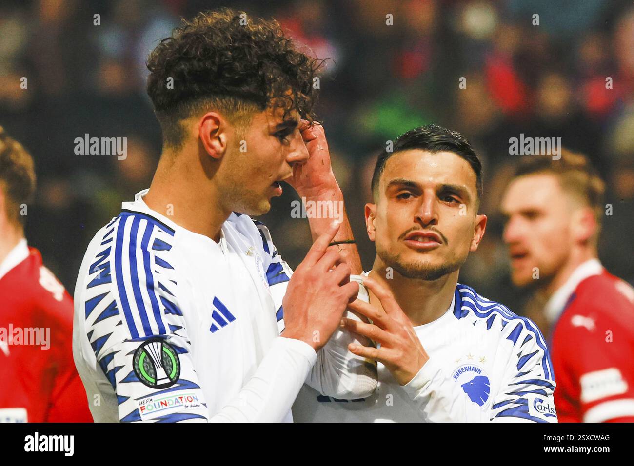Germania: Football Conference League, play-off - 1. FC Heidenheim-FC Copenhagen -Voith-Arena, Heidenheim: Amin CHIAKHA FC Copenhagen ha lasciato il segno Foto Stock