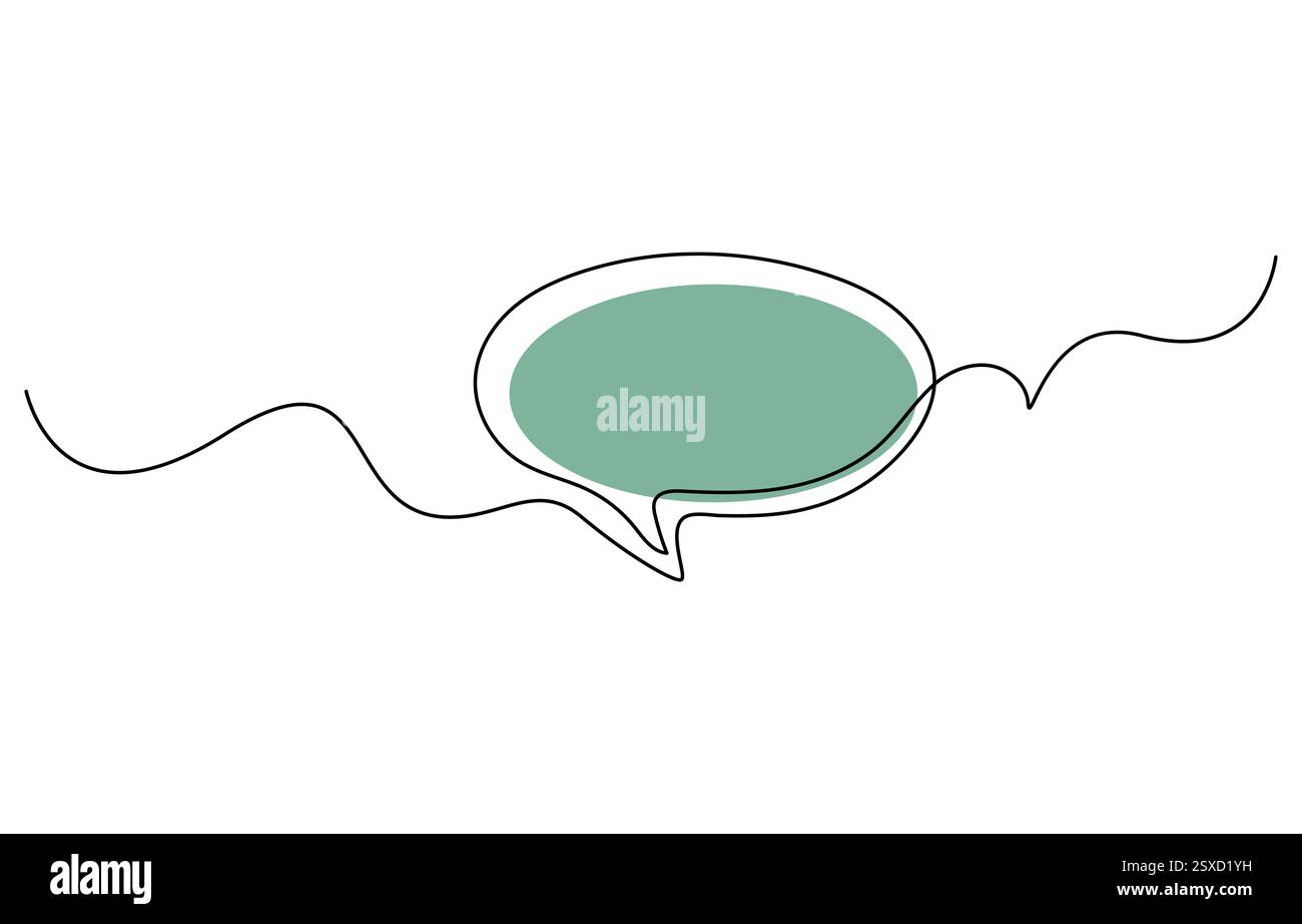 Icona della linea continua del fumetto vocale Illustrazione Vettoriale