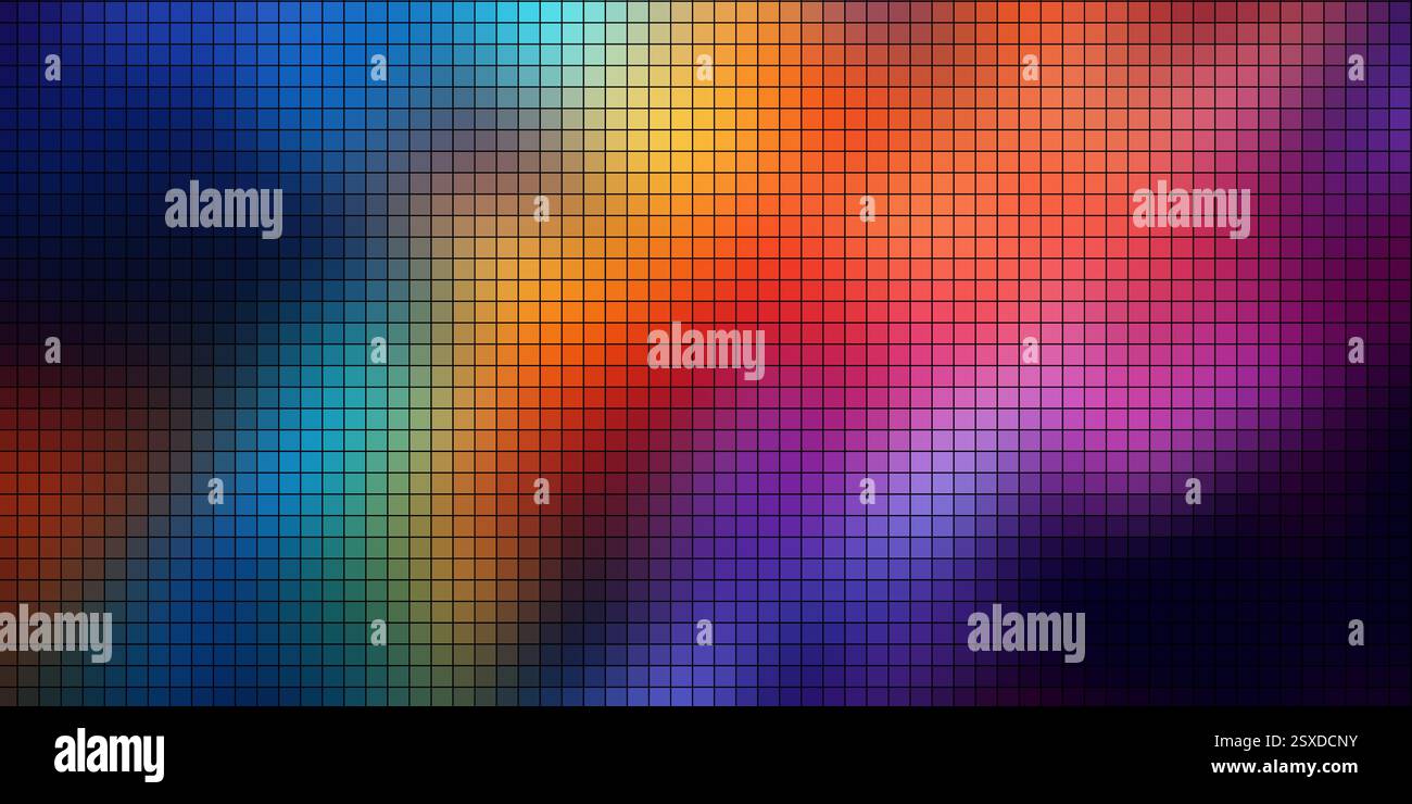 Banner dai colori vivaci con un design a mosaico astratto Illustrazione Vettoriale