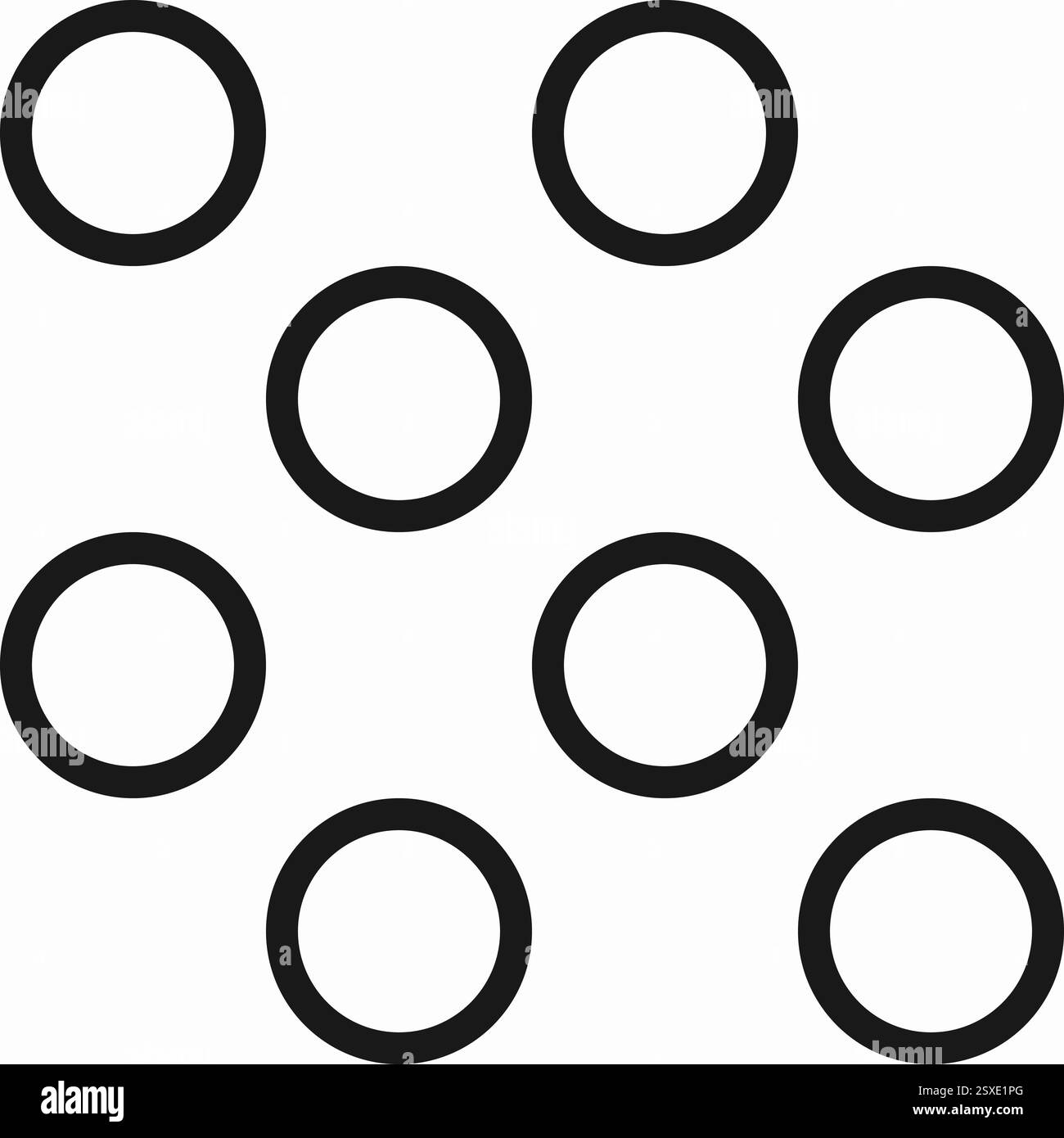 Sfondo geometrico astratto senza cuciture con cerchi. Moderno motivo vettoriale minimalista con griglia circolare, pois polka, reticolo, rete o rete. Nero e W Illustrazione Vettoriale