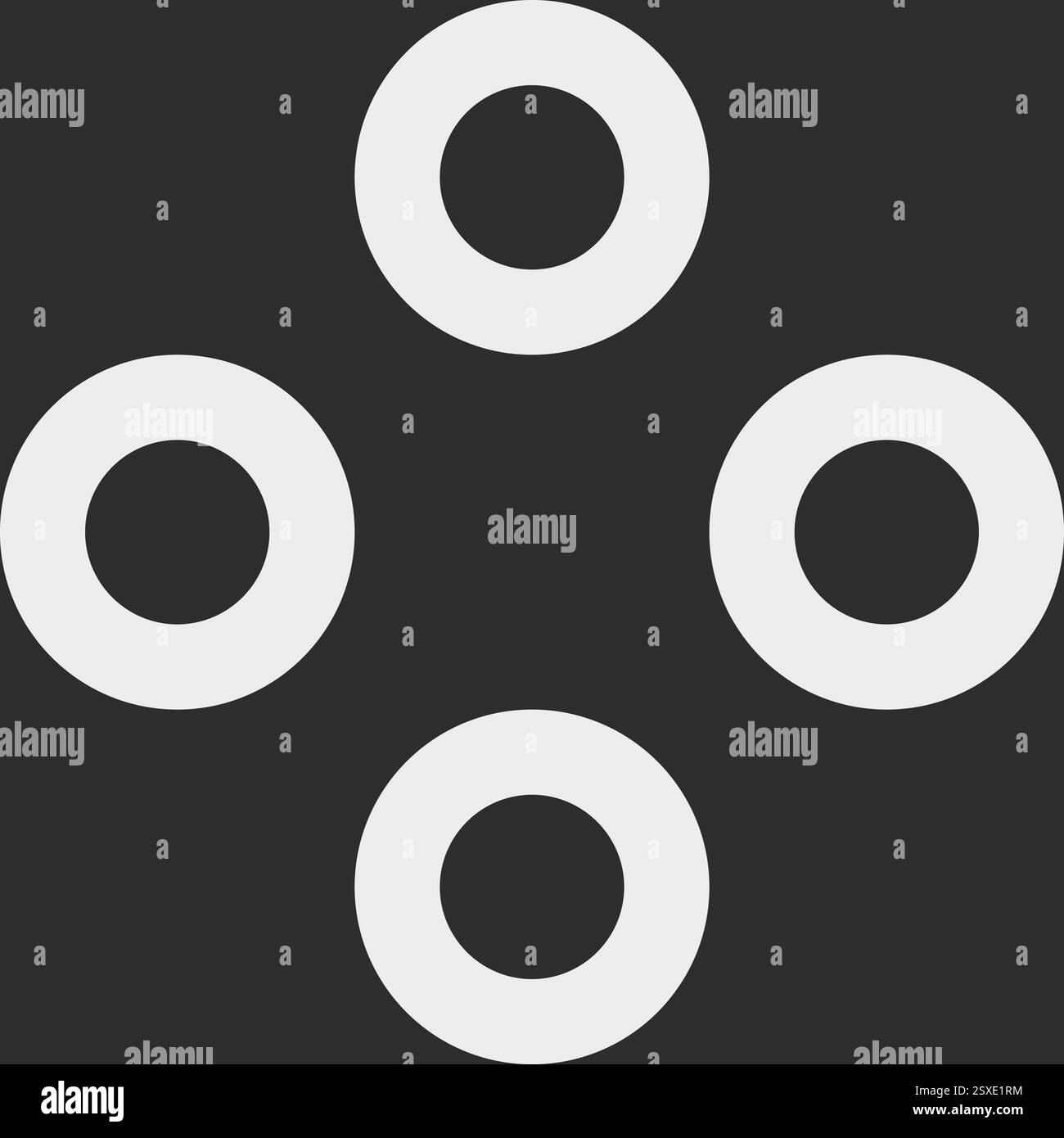 Motivo vettoriale retrò minimalista con griglia circolare e punti polka. Uno sfondo geometrico senza tempo di cerchi, ideale per progetti di stampa e versatile Illustrazione Vettoriale