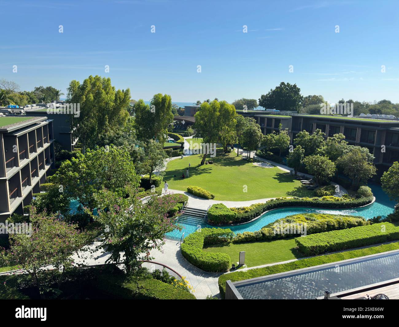 Hua Hin, Thailandia - 29 dicembre 2023: Hua Hin Marriott Resort & Spa a Hua Hin. - Immagine stock catturata con smartphone
