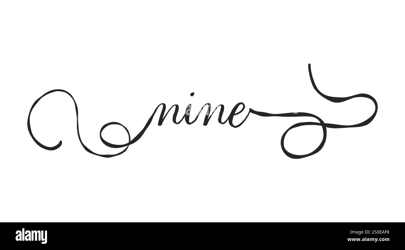 Nove carte. Citazione disegnata a mano. Calligrafia a pennello moderno. Isolato su sfondo bianco Illustrazione Vettoriale