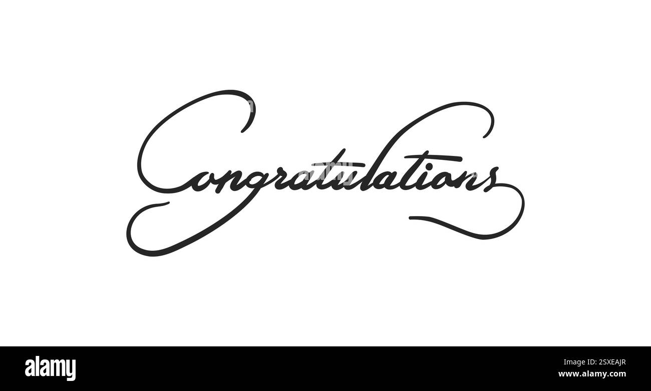 Biglietto di congratulazioni. Citazione positiva disegnata a mano. Calligrafia a pennello moderno. Isolato su sfondo bianco Illustrazione Vettoriale