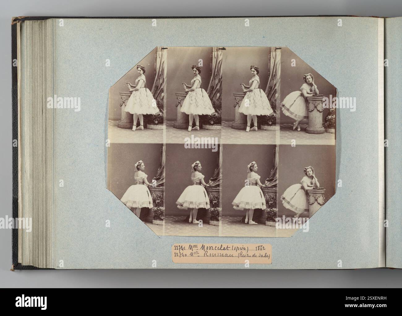 Mlle Moncelet; Mlle Rousseau André-Adolphe-Eugène Disdéri French 1862 Visualizza altro. Mlle Moncelet; Mlle Rousseau. André-Adolphe-Eugène Disdéri (Parigi 1819–1889 Parigi). 1862. Stampa in argento di albume da vetro negativo. Fotografie Foto Stock