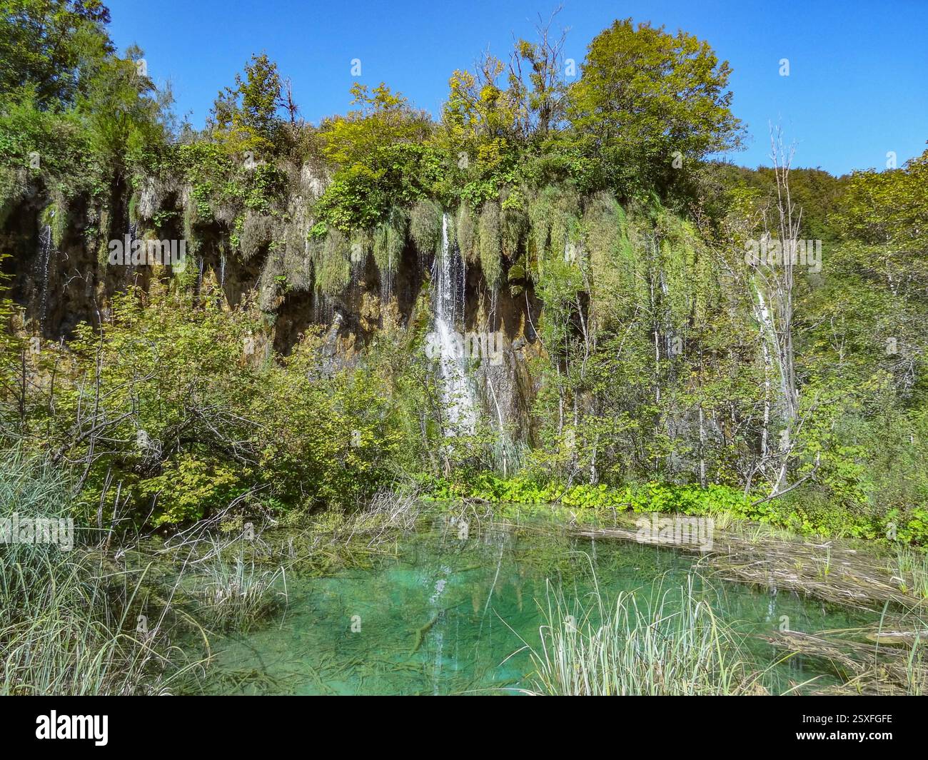 Impressione del Parco Nazionale dei Laghi di Plitvice in Croazia Foto Stock
