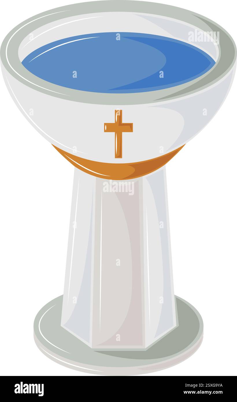 Battesimo acqua icona tazza religiosa Illustrazione Vettoriale
