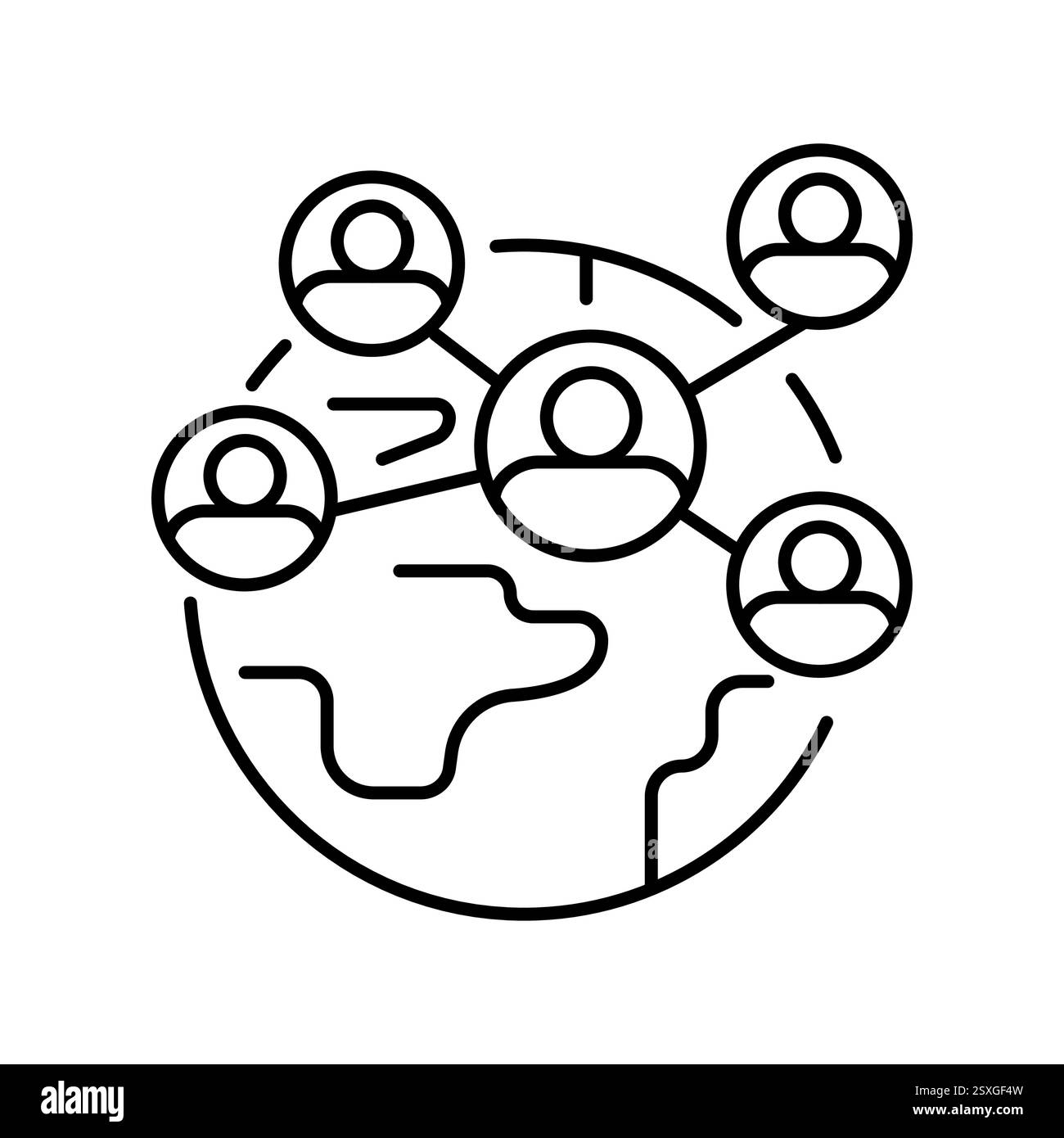 Icona della linea nera della capitale sociale. Uguaglianza di elementi isolati vettoriali, diritti umani e società equa . Traccia modificabile. Illustrazione Vettoriale