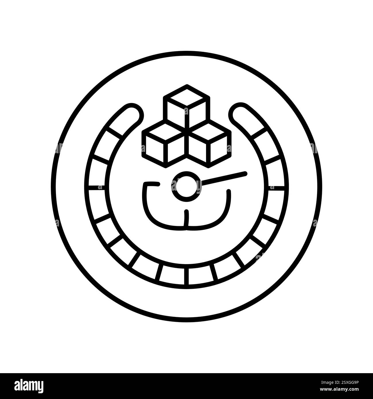 Icona della linea nera dell'indice glicemico. Elemento isolato vettoriale. Ictus modificabile in Nutritionologia . Traccia modificabile. Illustrazione Vettoriale