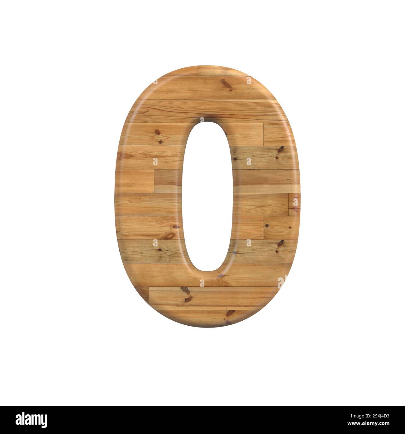 Numero legno 0 - cifra di pino 3d - adatto per decorazioni, oggetti legati alla natura o al legno Foto Stock