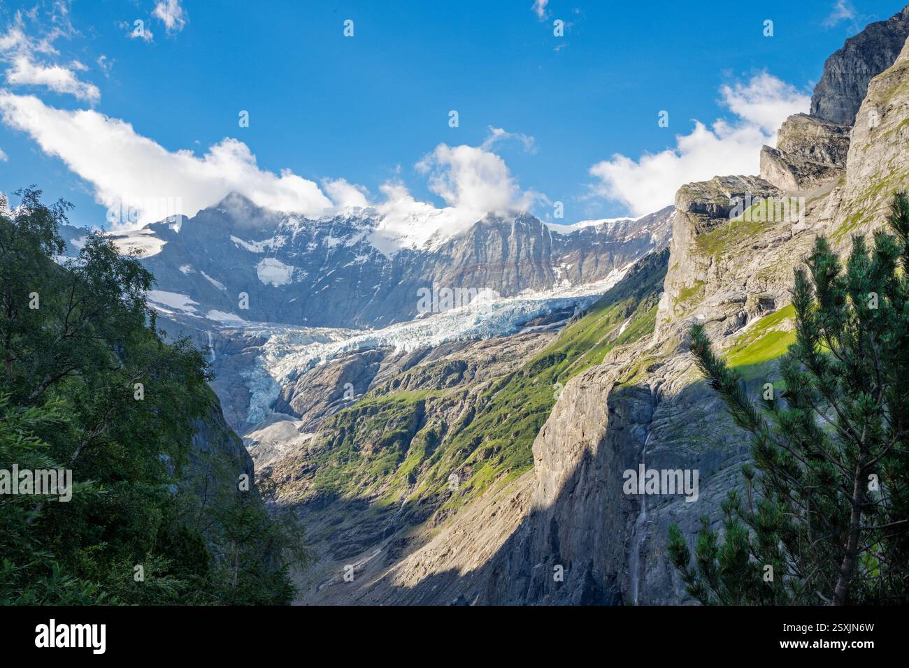 Il massiccio del corno di Grosses Fiescher - Svizzera - Grindelwald. Foto Stock