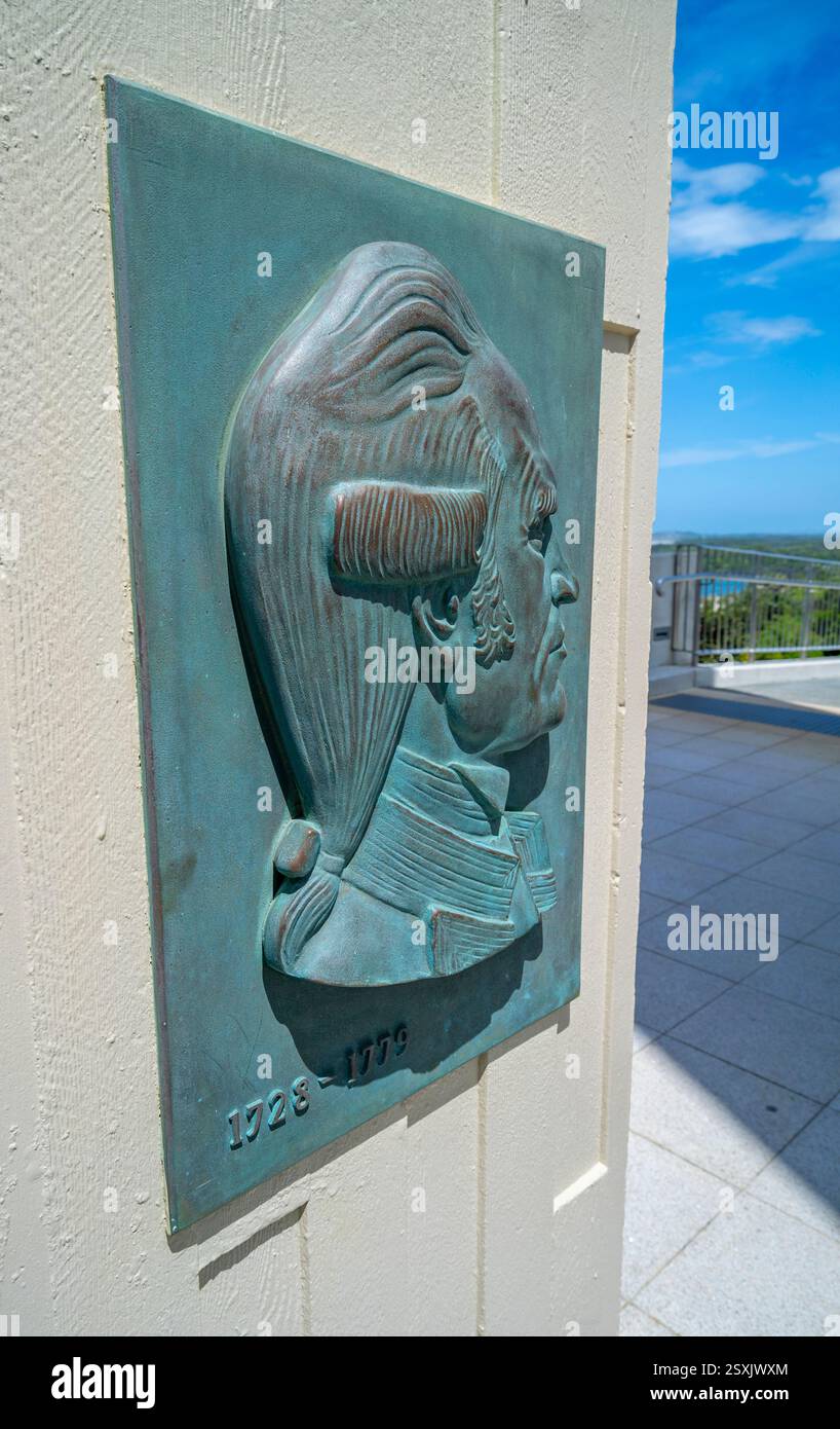 Captain Cook Memorial and Lighthouse il monumento e faro costruito nel 1970 commemora il 200° anniversario dell'esplorazione del capitano James Cook Foto Stock
