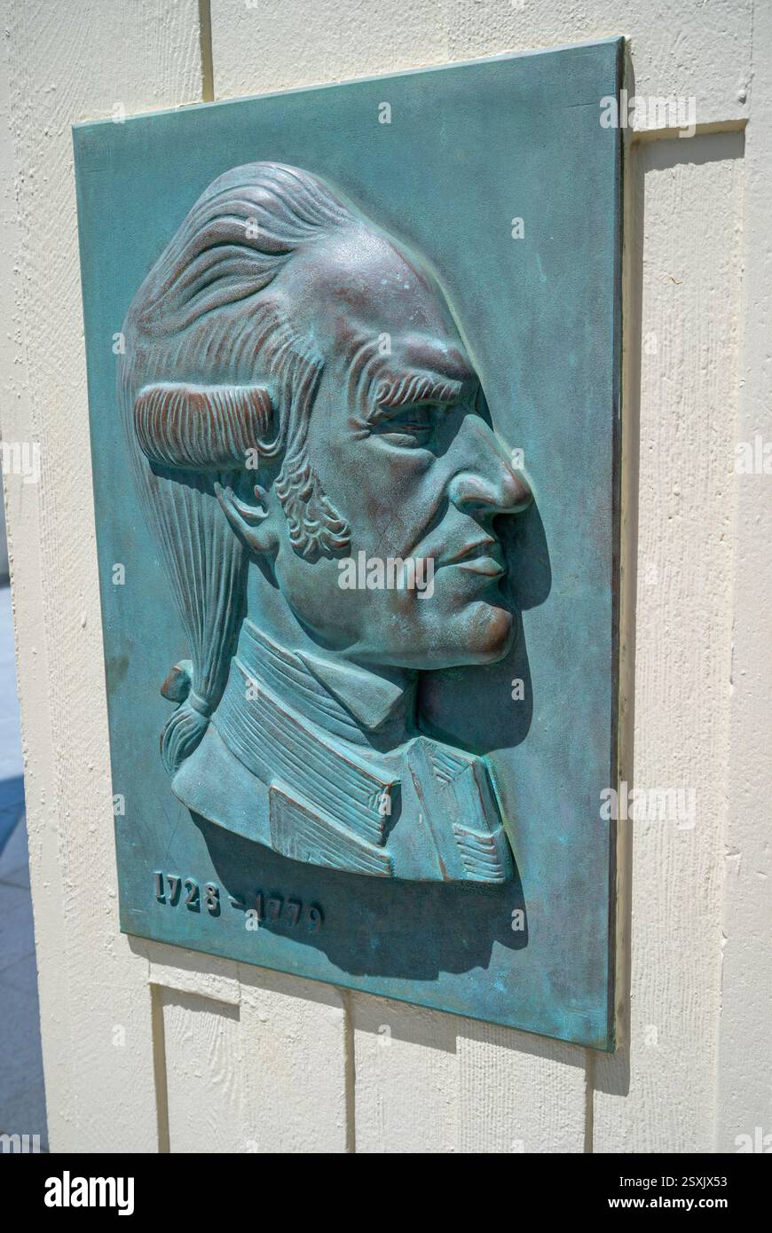 Captain Cook Memorial and Lighthouse il monumento e faro costruito nel 1970 commemora il 200° anniversario dell'esplorazione del capitano James Cook Foto Stock