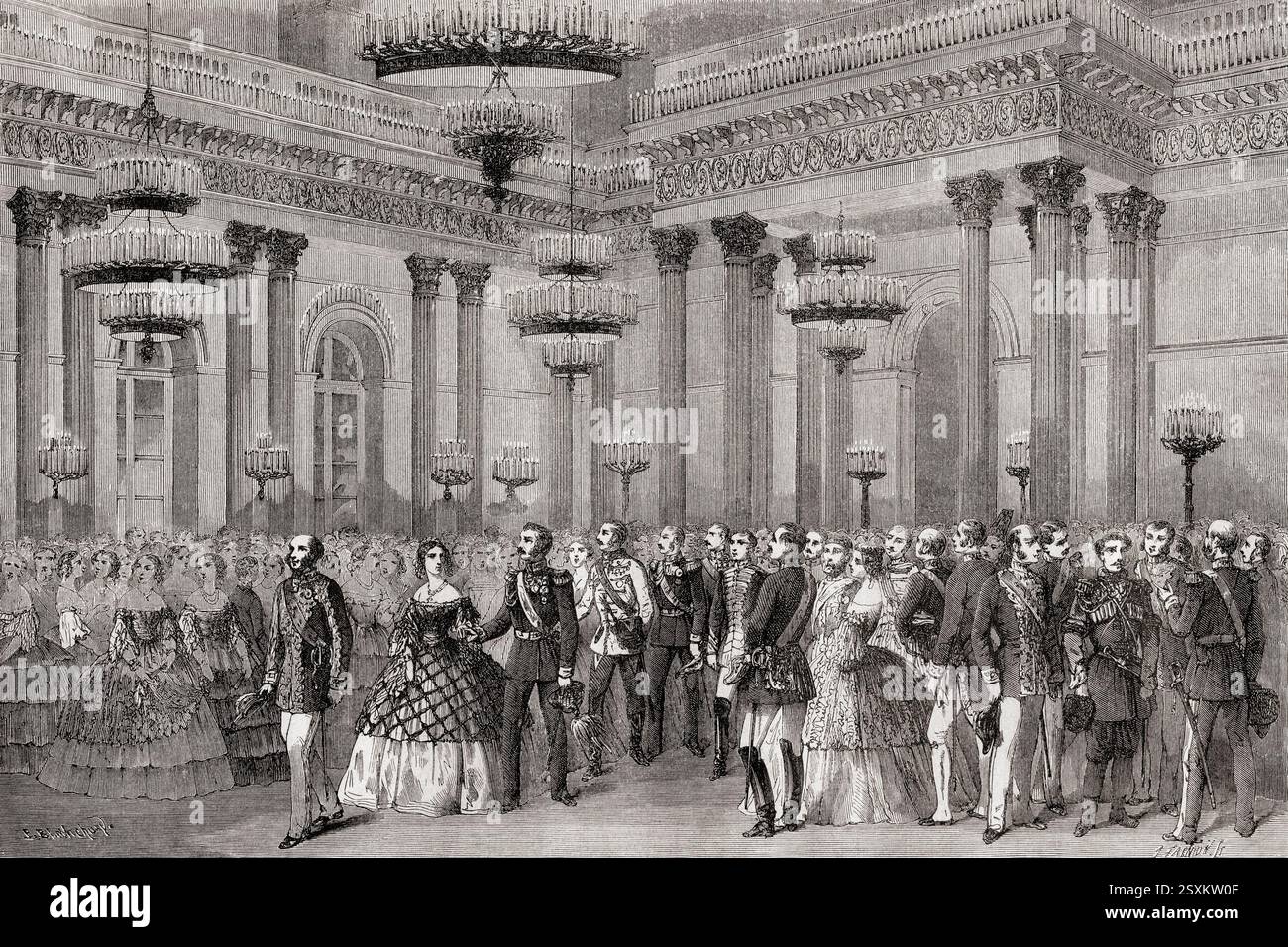 Una palla al campo russo del XIX secolo. Da le Tour du Monde, pubblicato nel 1861. Foto Stock