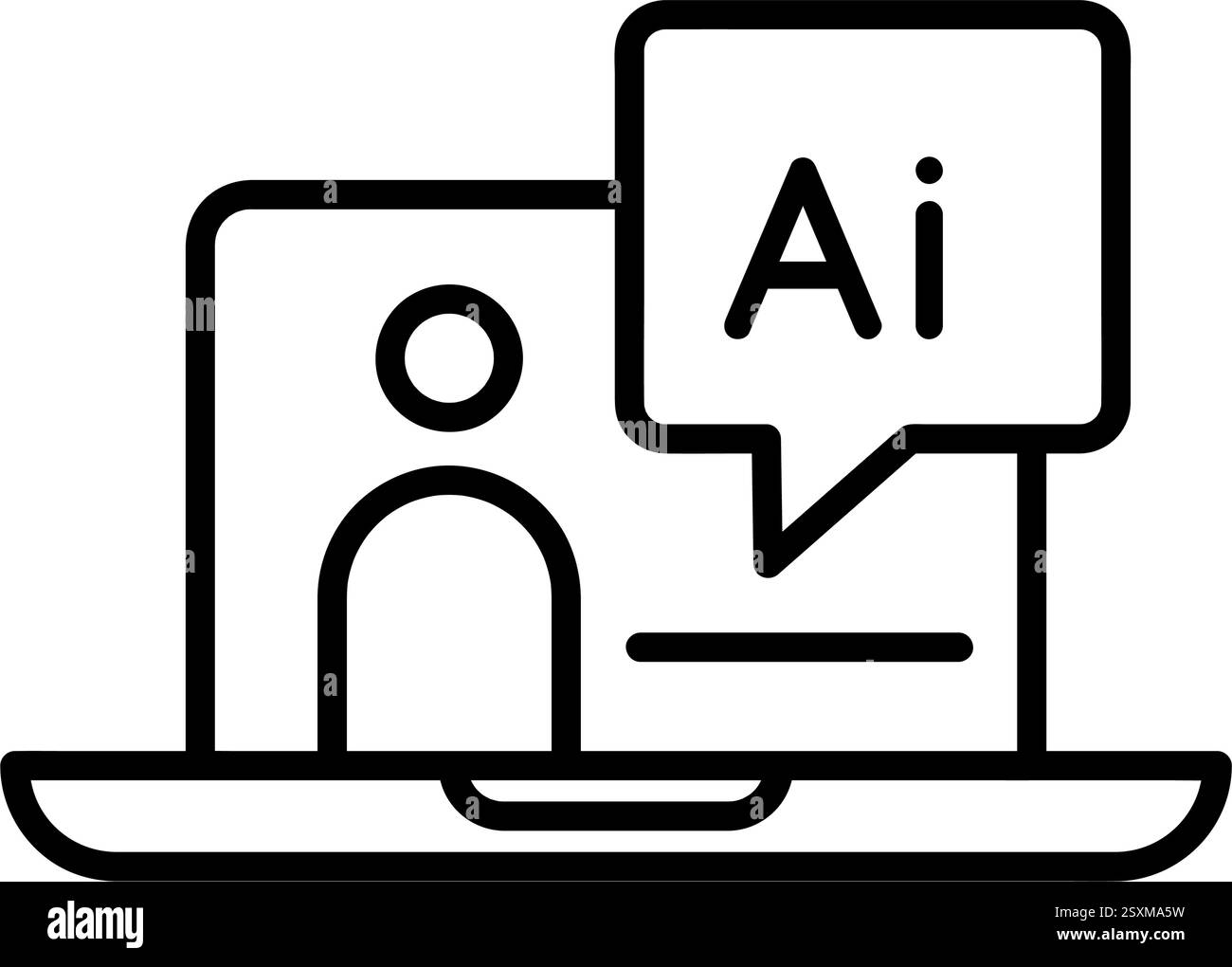 Icona dell'INTELLIGENZA ARTIFICIALE nel settore dell'istruzione Illustrazione Vettoriale