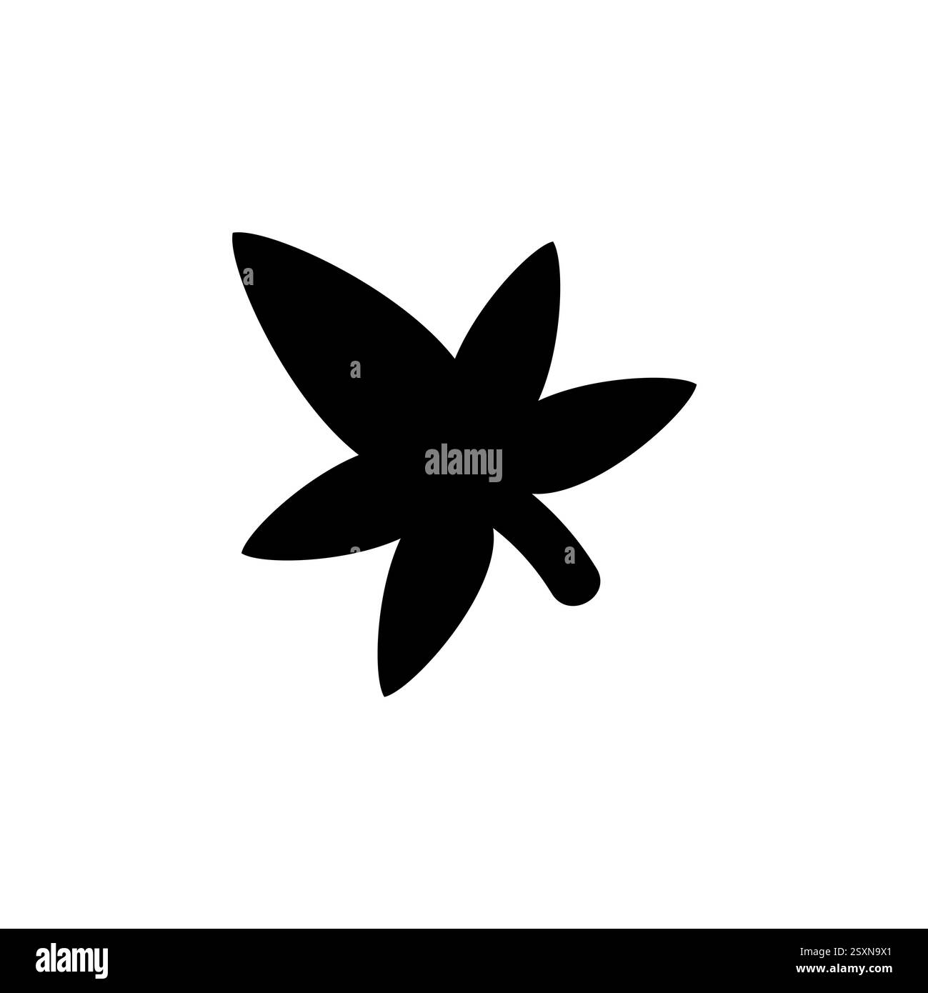 Liquidambar Leaf, Sweetgum, American Storax Solid Flat Vector Icon isolato su sfondo bianco. Illustrazione Vettoriale