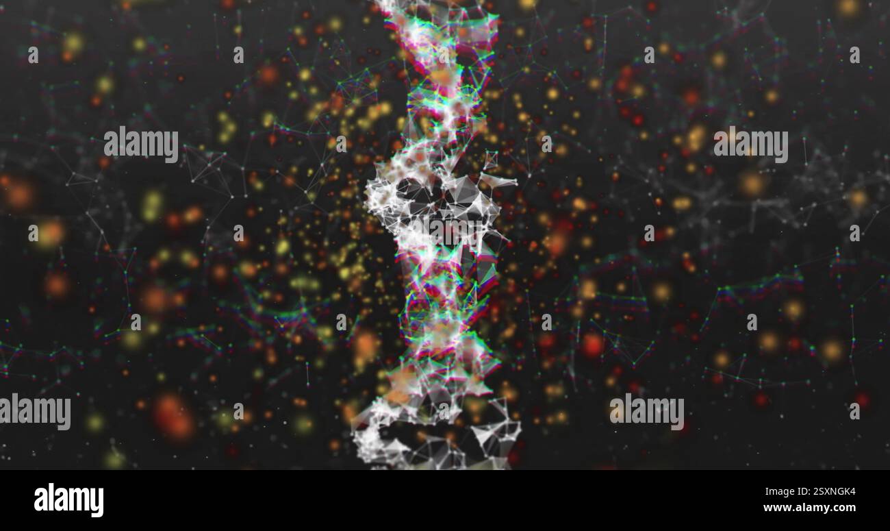 Filamento di DNA e codifica binaria, immagine di elaborazione dei dati scientifici Foto Stock