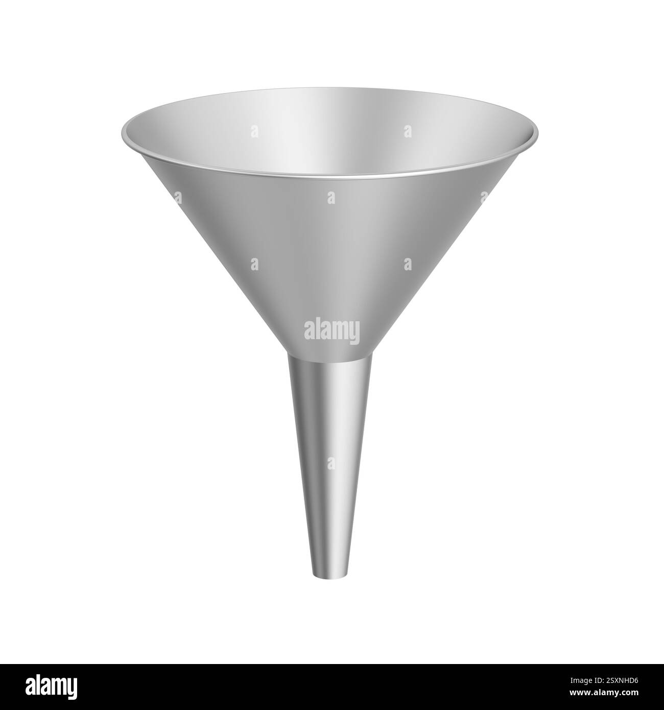 Imbuto metallico isolato su sfondo bianco. illustrazione 3d. Foto Stock