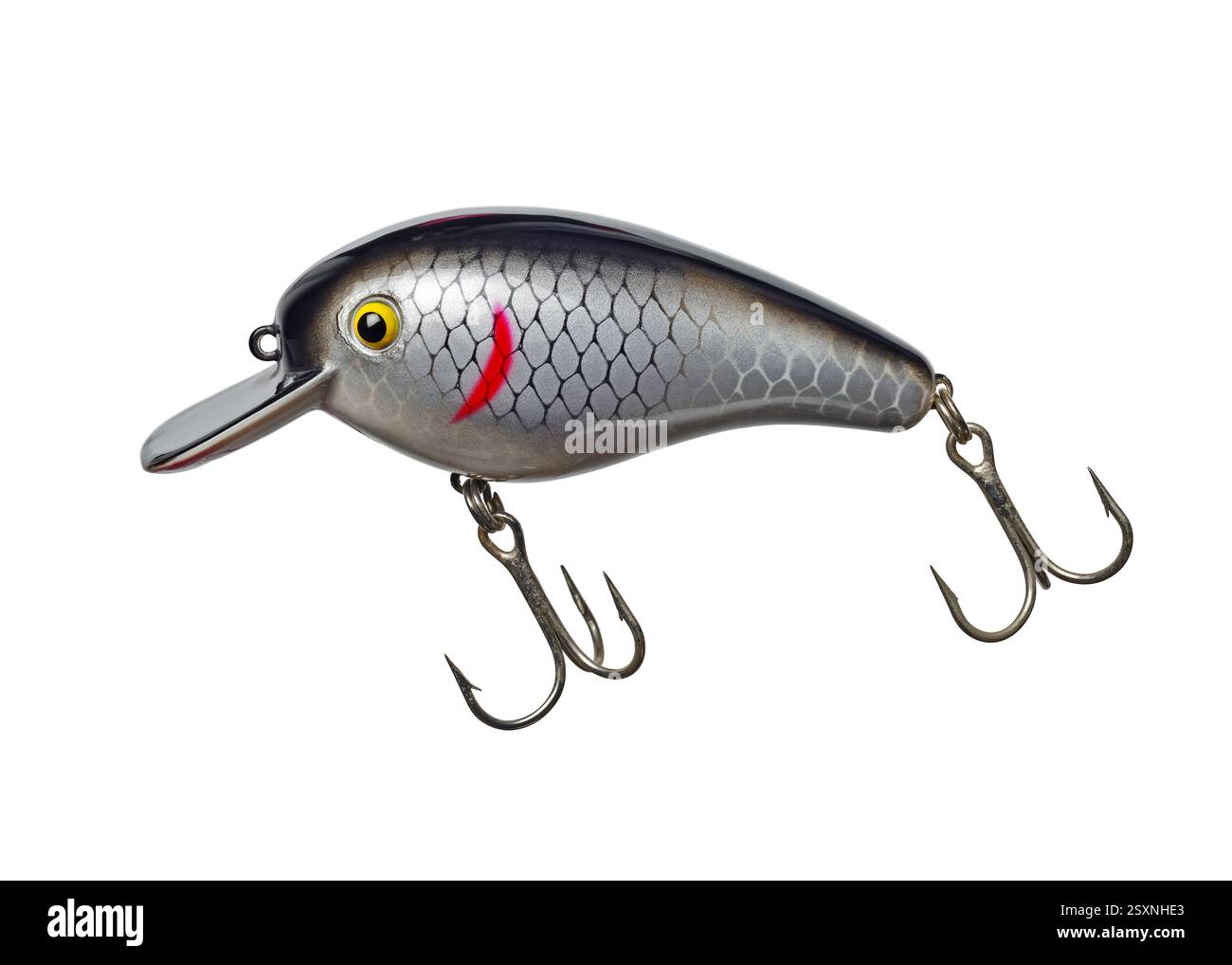 Esca da pesca isolata su sfondo bianco Foto Stock