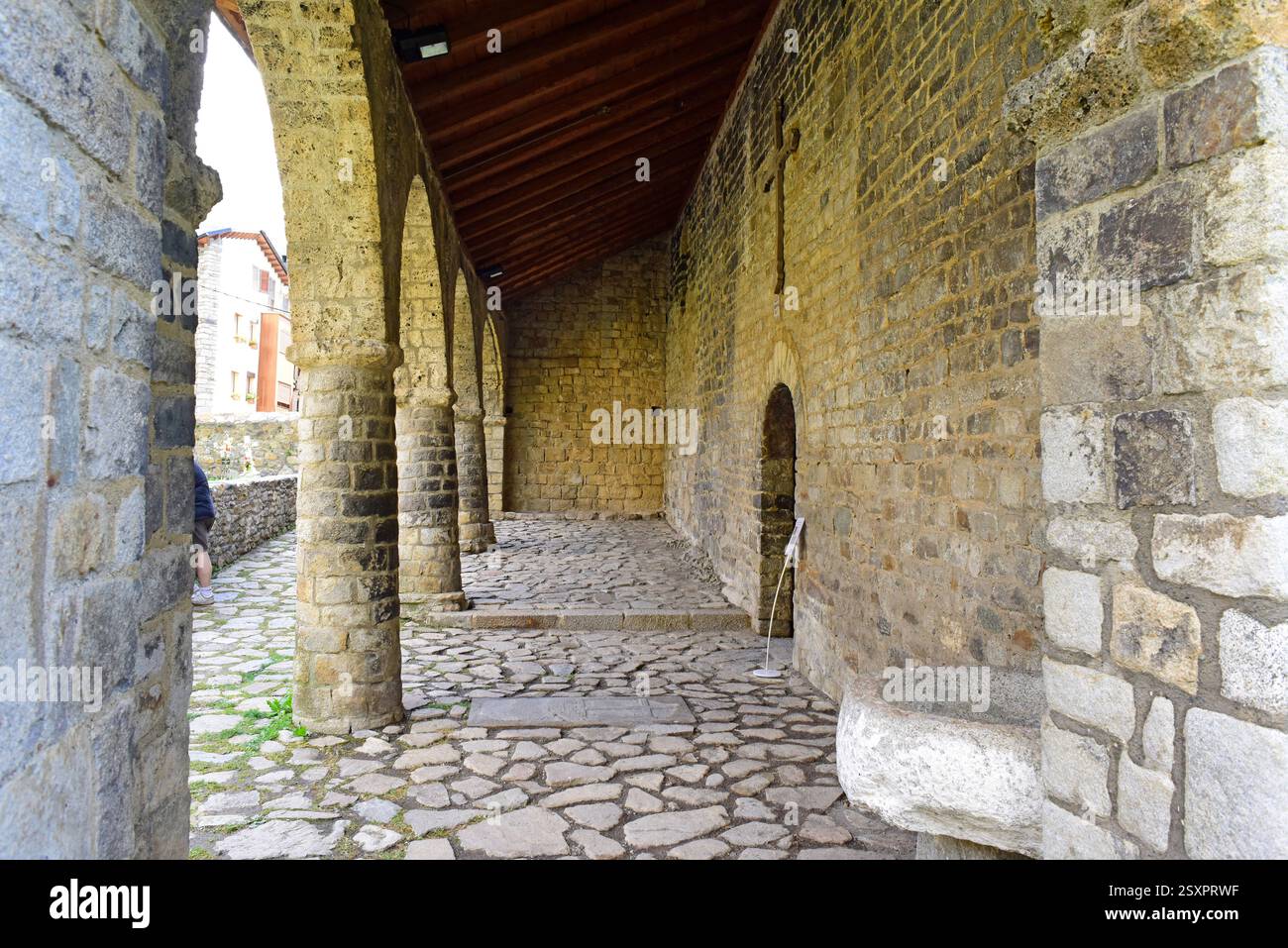 Erill la Vall, chiesa di Santa Eulàlia (romanica, XI-XII secolo). Patrimonio mondiale dell'UNESCO. Comune di Vall de Boí, alta Ribaganza, Lleida, Catalogna, Foto Stock