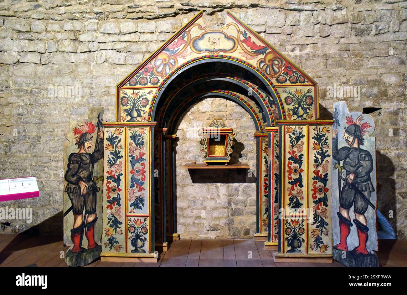 Erill la Vall, chiesa di Santa Eulàlia (romanica, XI-XII secolo). Monumento alla settimana Santa, XVIII secolo. Patrimonio mondiale dell'UNESCO. Comune di Vall de Boí, Foto Stock