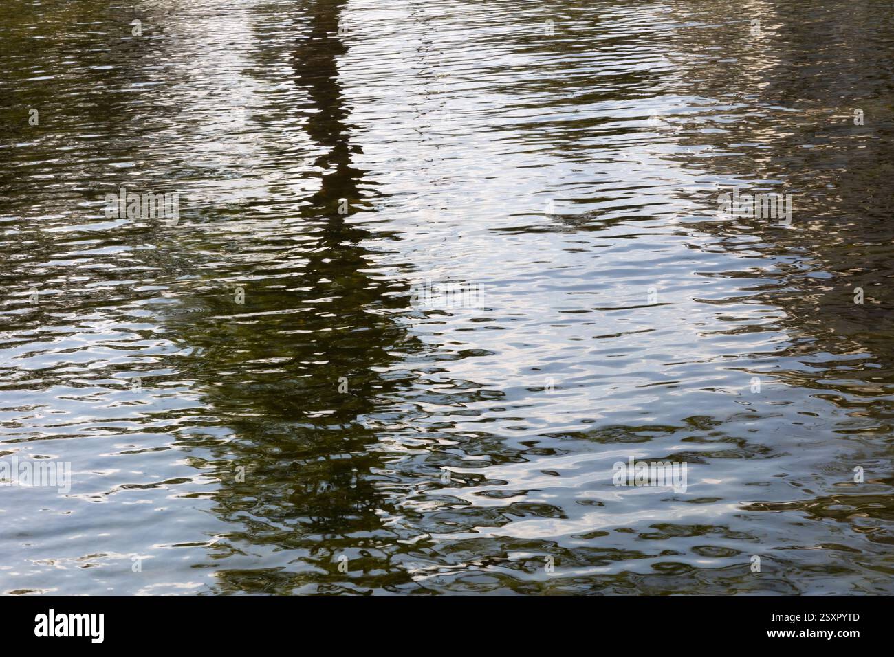 Lo spostamento lento consente di trasmettere onde sull'acqua con riflessi: Consistenza, struttura, motivo Foto Stock