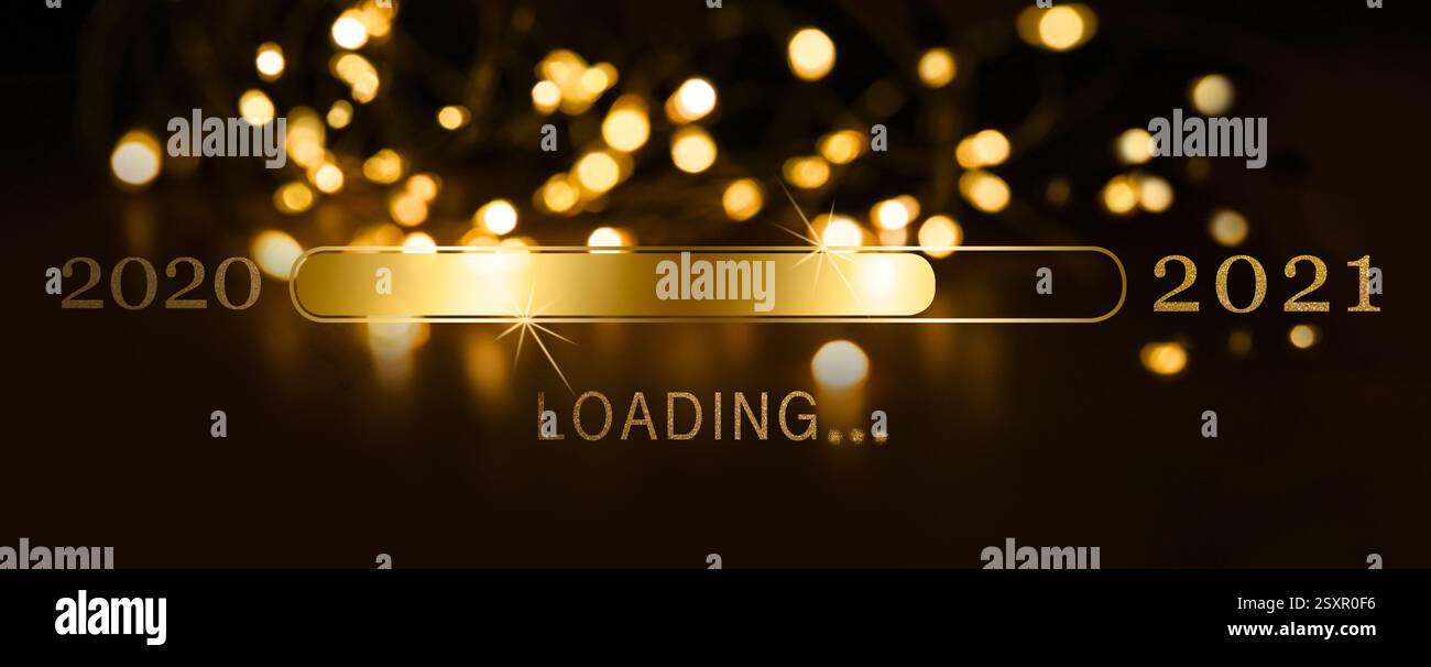 Buon carico nuovo anno sfondo bokeh dorato. Capodanno. Foto Stock