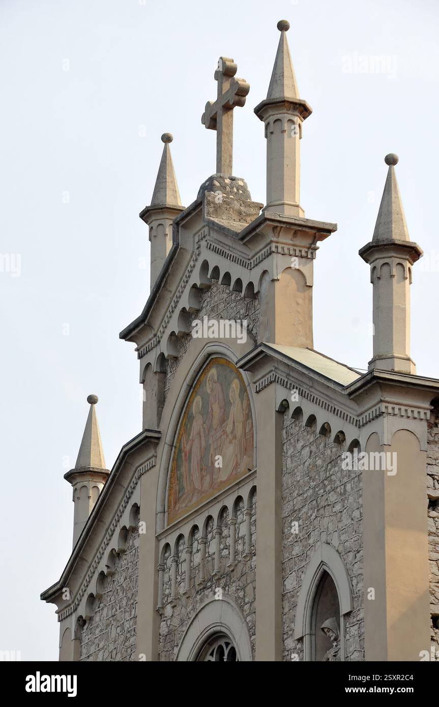 Chiesa di San Carlo Borromeo, Castelletto di Brenzone, Italia, Europa Foto Stock
