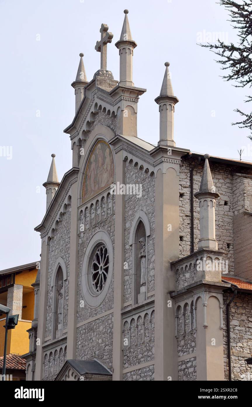 Chiesa di San Carlo Borromeo, Castelletto di Brenzone, Italia, Europa Foto Stock