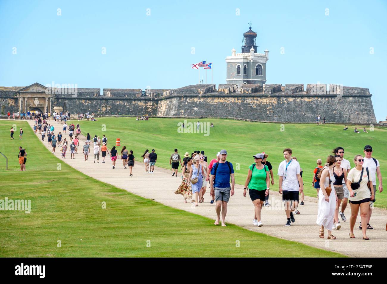 San Juan Puerto Rico, Viejo Old San Juan, Castillo San Felipe del Morro, fortezza El Morro, sito patrimonio dell'umanità dell'UNESCO, fortificazione coloniale spagnola, Coas Foto Stock