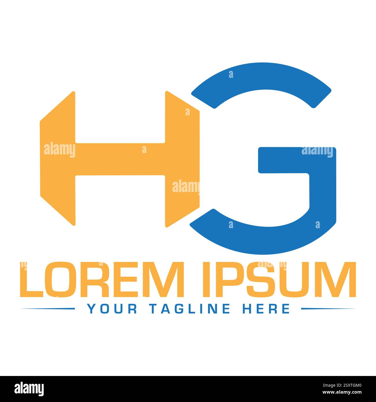 HG Letter Logo Design Vector Illustrazione Vettoriale