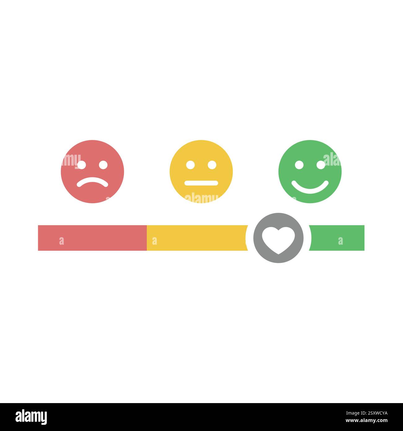 Feedback dei clienti con scala emoji. Grafico delle icone vettoriali di classificazione e classificazione buono e negativo. Illustrazione Vettoriale