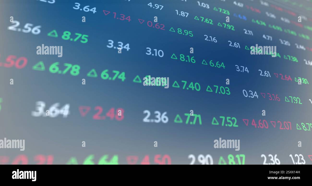 Immagine del trattamento dei dati finanziari Foto Stock