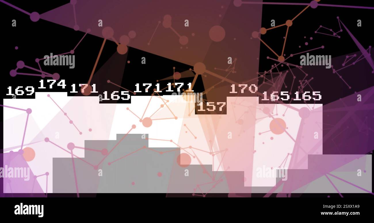 Immagine delle connessioni e dell'elaborazione dei dati finanziari Foto Stock