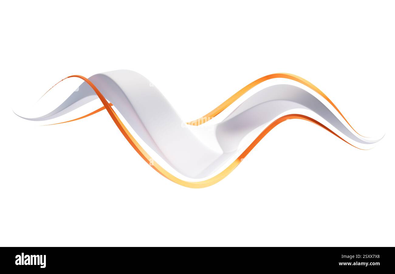 Linee di curva di flusso astratte, rendering 3d. Illustrazione 3D. Foto Stock