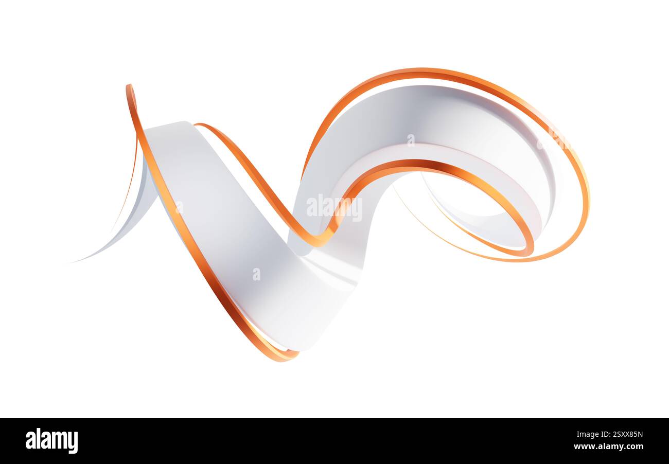 Linee di curva di flusso astratte, rendering 3d. Illustrazione 3D. Foto Stock