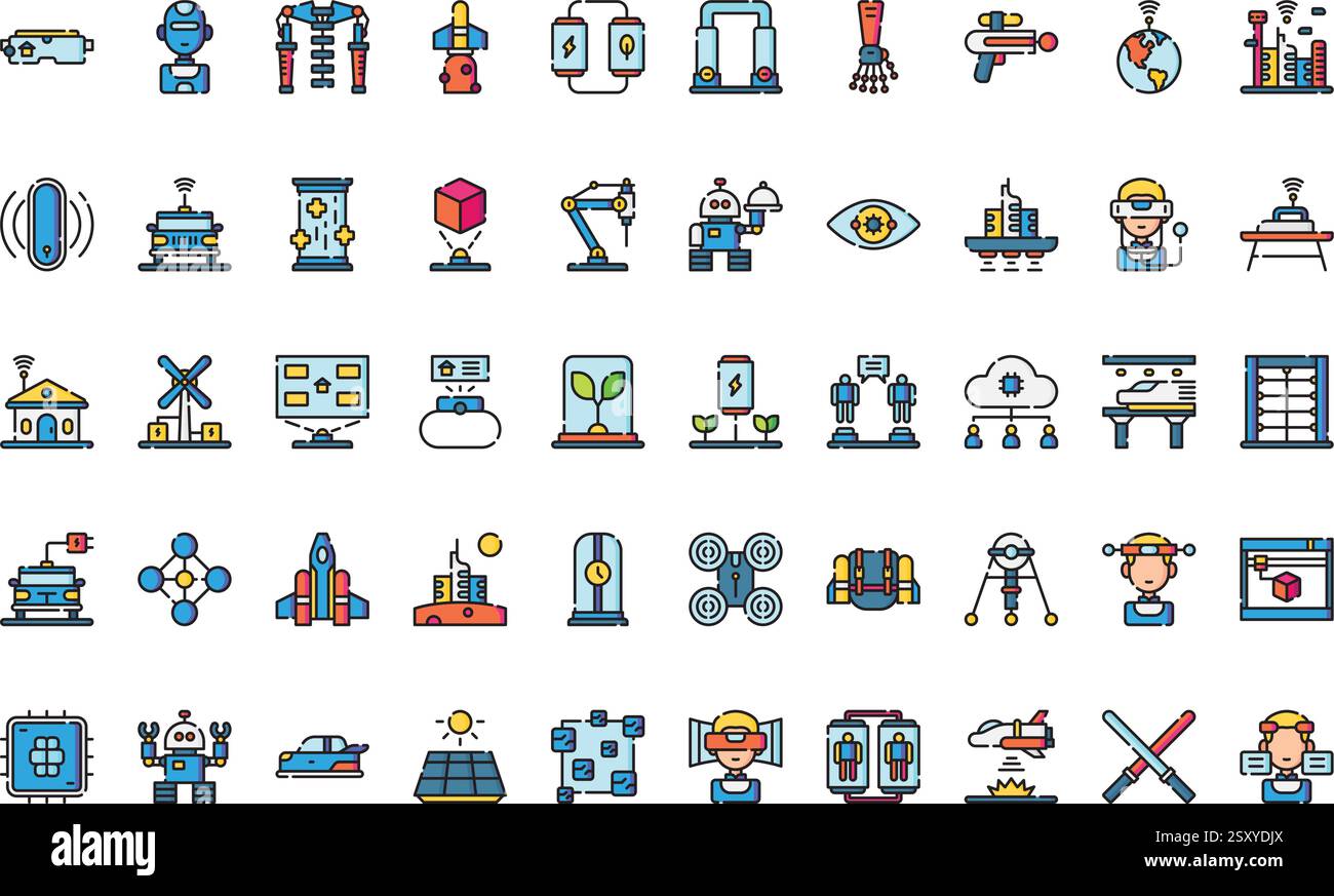 Raccolta di icone vettoriali di alta qualità con traccia modificabile. Ideale per progetti professionali e creativi. Illustrazione Vettoriale