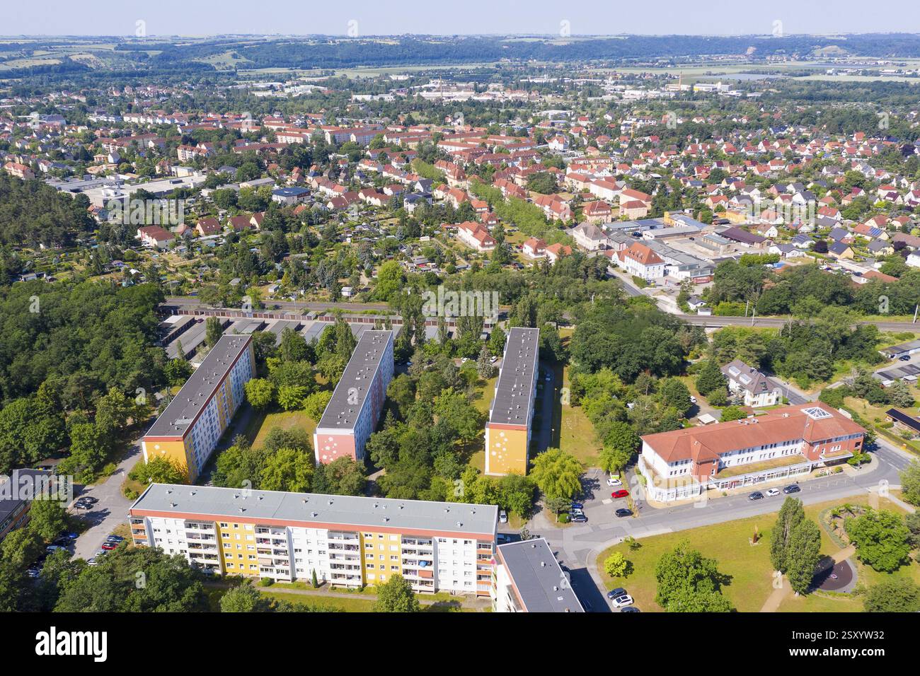 Veduta aerea di Coswig, Sassonia, Germania, Europa Foto Stock