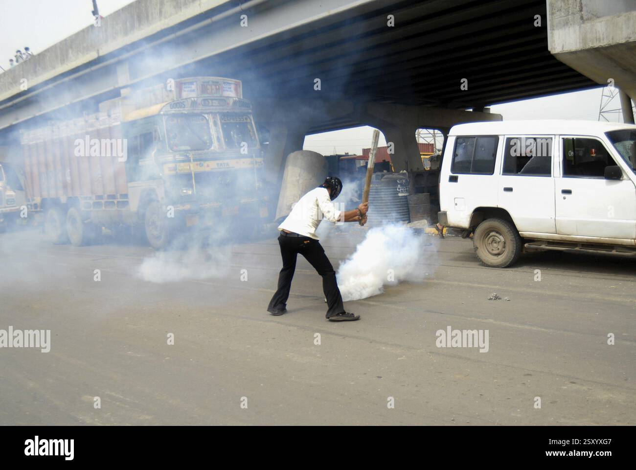 I sikhs protestano per dera saccha sauda a, Mulund, Bombay, Mumbai, Maharashtra, India, Asia Foto Stock