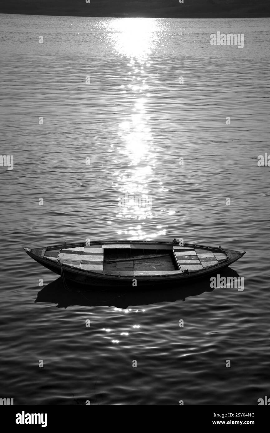 Barca, Varanasi, Uttar Pradesh, India, Asia Foto Stock